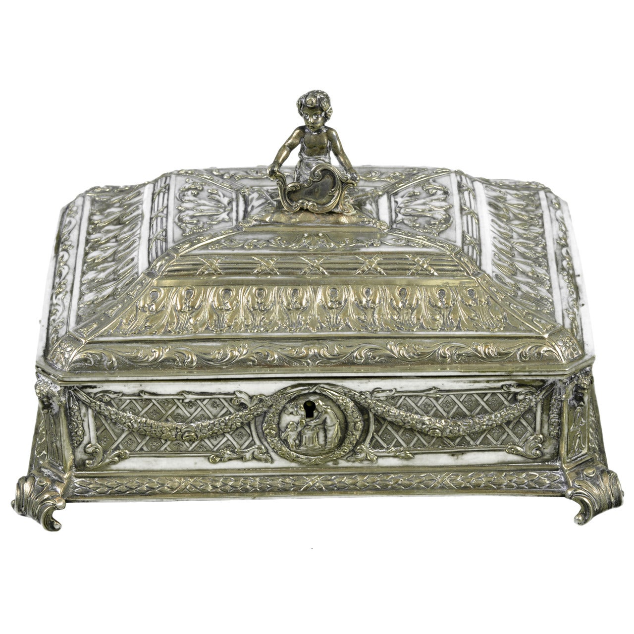 Silver Box Louis XV Style For Sale