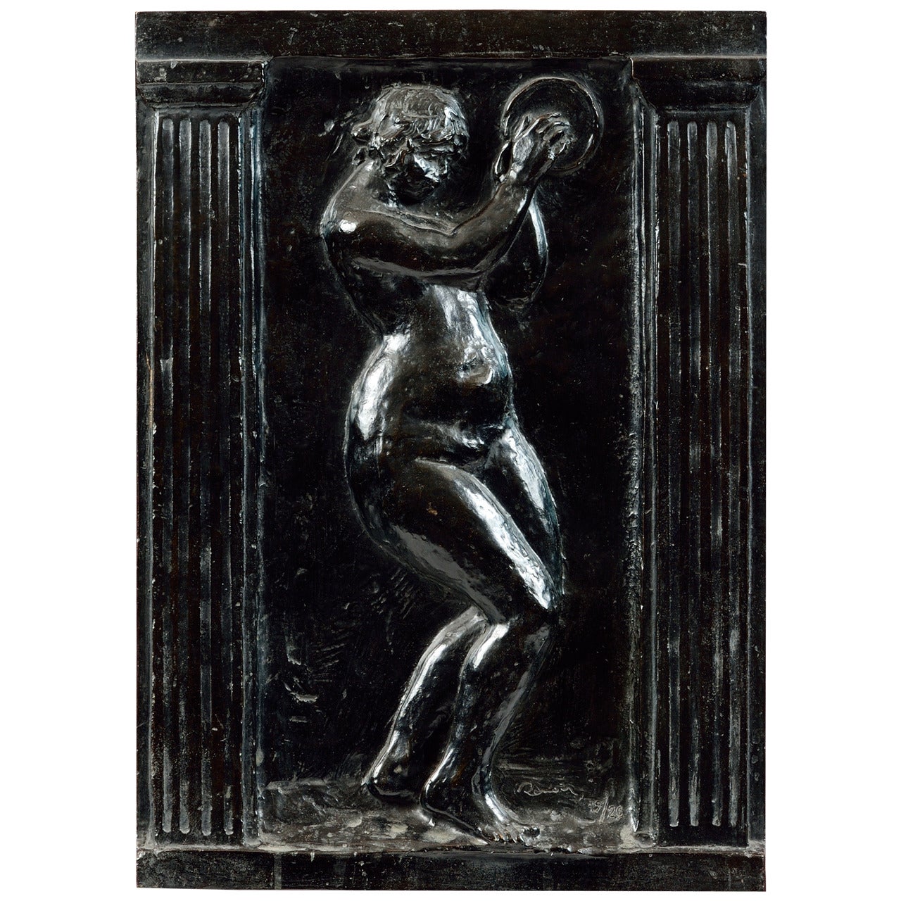 Renoir, "Danseuse au Tambourin II" Bas Relief Cast in Bronze For Sale
