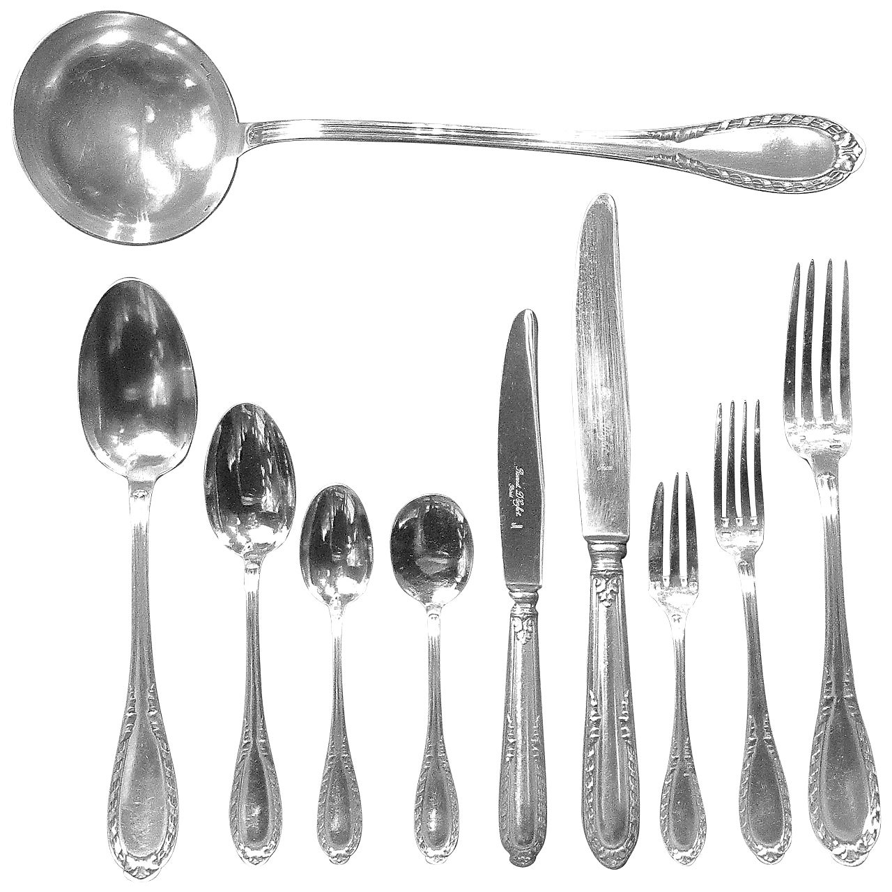 Ravinet-d’Enfert, Silver Plated Flatware Service, 12 Place Settings