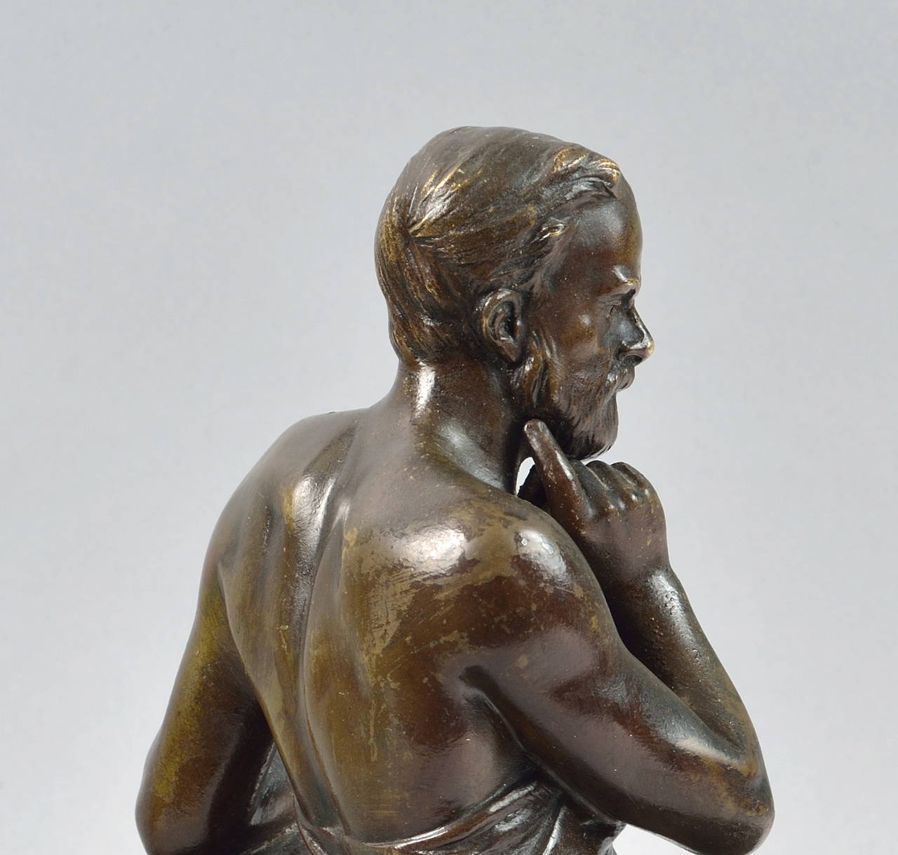 Drouot, Bronze, the Philosopher In Excellent Condition For Sale In Montreal, Quebec