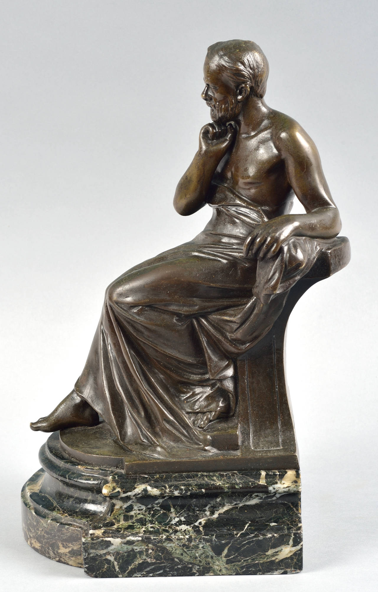 19th Century Drouot, Bronze, the Philosopher For Sale