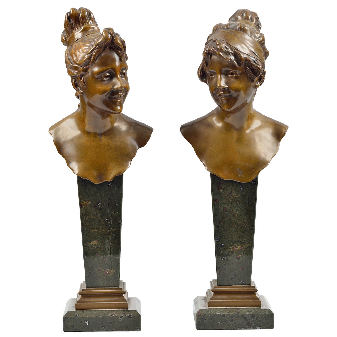 Art Nouveau, Bronze Busts For Sale