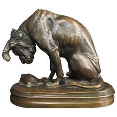 Jacquemart, Henri-Alfred-Marie, a Dog and a Turtle, Bronze