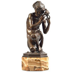 After Carpeaux, Bronze, Fisherboy Listening to a Shell