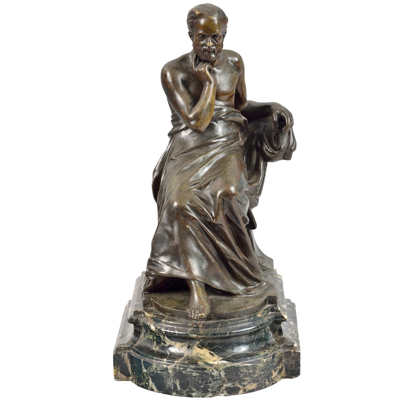 Drouot, Bronze, the Philosopher For Sale