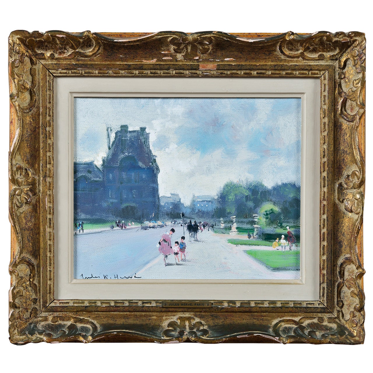Jules-René Hervé, Jardins des Tuileries Painting For Sale