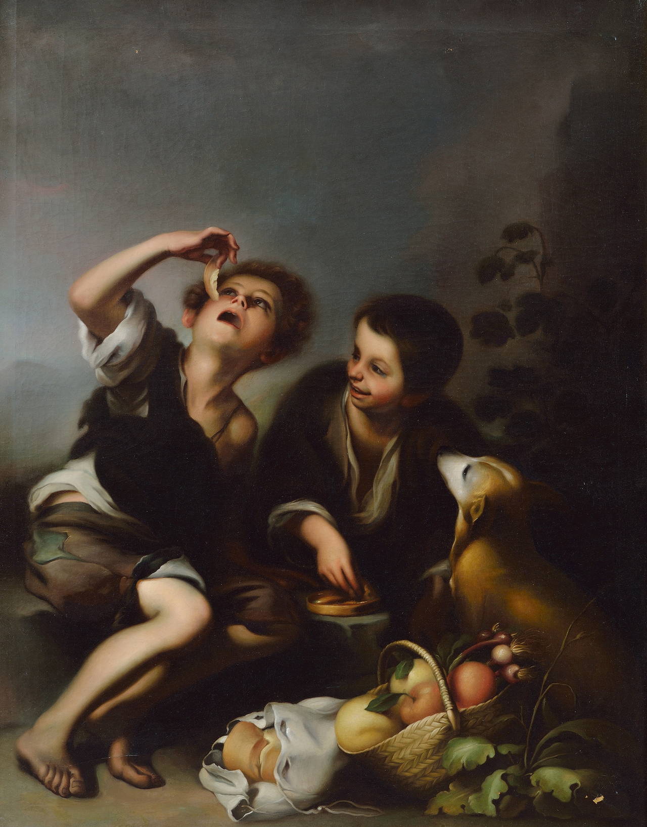 Murillo (After), Children Eating a Pie, Painting For Sale 1