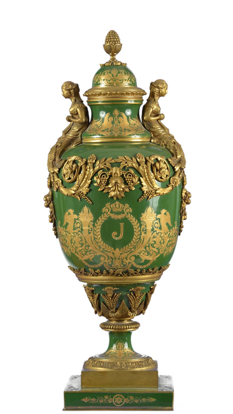 French Monumental Sèvres Porcelain Vases For Sale