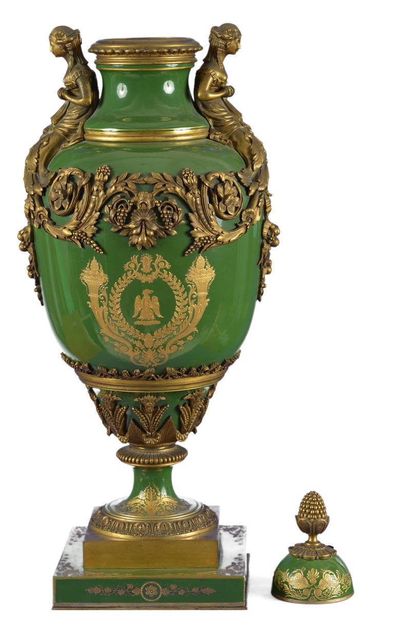 Monumental Sèvres Porcelain Vases In Excellent Condition For Sale In Montreal, Quebec