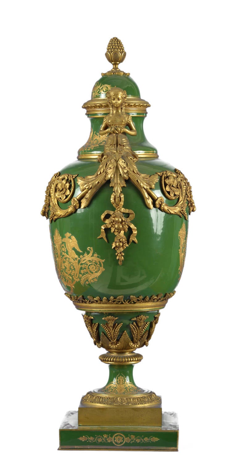 19th Century Monumental Sèvres Porcelain Vases For Sale