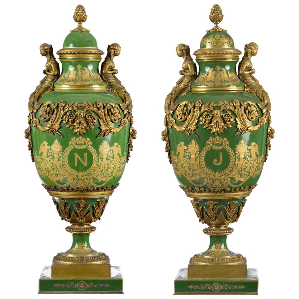 Monumental Sèvres Porcelain Vases For Sale