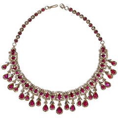 Vintage Fabulous Ruby and Diamond Necklace