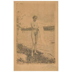 Anders Zorn, Etching of Dal River