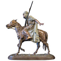 Isidore-Jules Bonheur, Sculpture of an Arab Warrior on Horseback