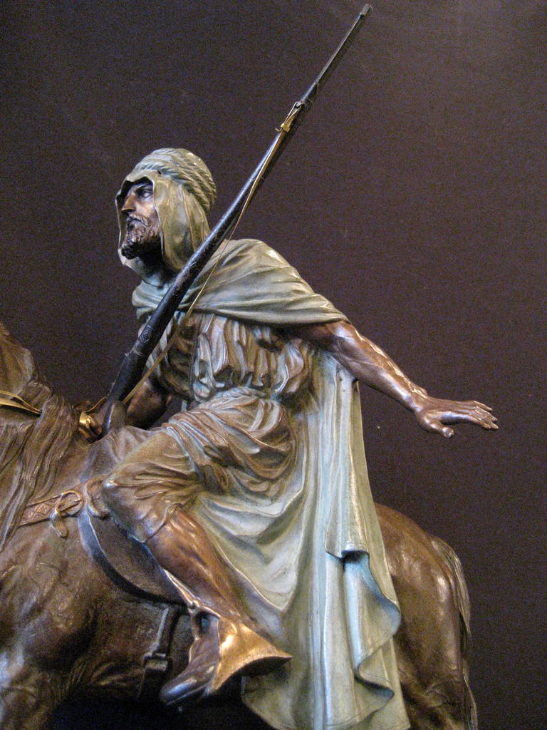 French Isidore-Jules Bonheur, Sculpture of an Arab Warrior on Horseback For Sale
