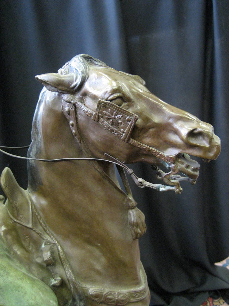 Pierre Jules Mène, Monumental Arab Falconer on Horse Sculpture For Sale 1