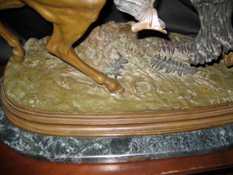 Pierre Jules Mène, Monumental Arab Falconer on Horse Sculpture For Sale 3