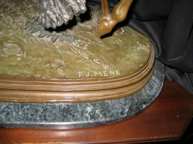 Pierre Jules Mène, Monumental Arab Falconer on Horse Sculpture For Sale 4