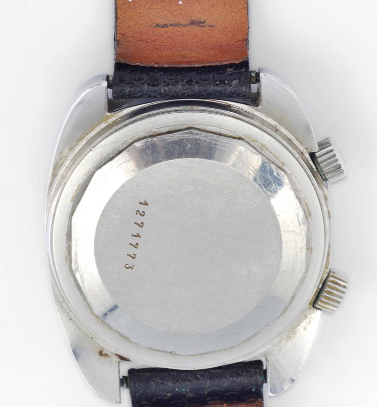 Late 20th Century Jaeger LeCoultre, Stainless Steel Memovox Alarm For Sale