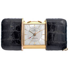 Movado Ermetophon Purse and Bedside Alarm Clock, Gold-Plated