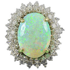 Opal and Diamond Triple Entourage Ring