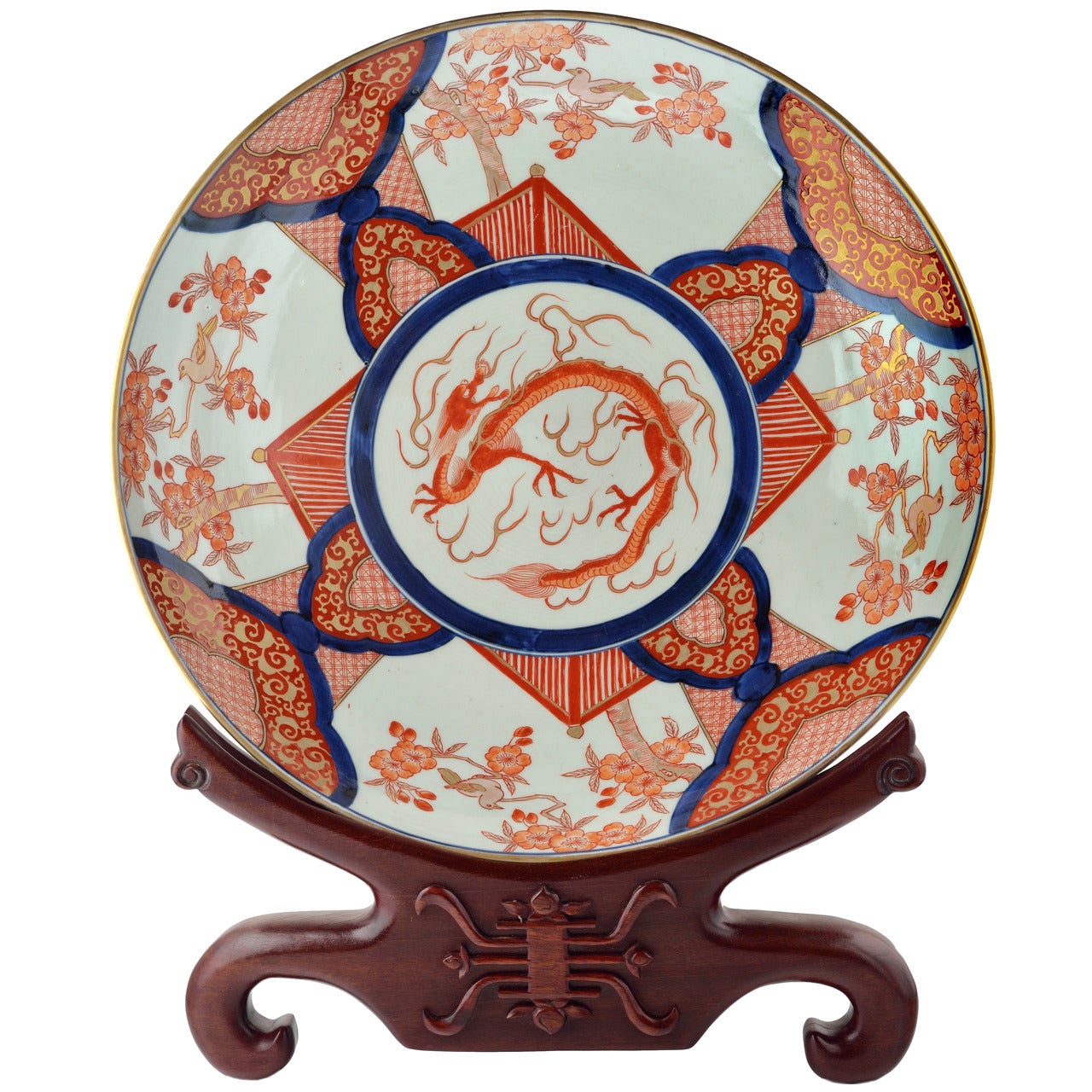 19th Century Japanese Imari Porcelain Plate Charger For Sale