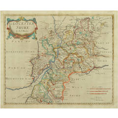 Antique Robert Morden, 17th Century Gloucestershire Map