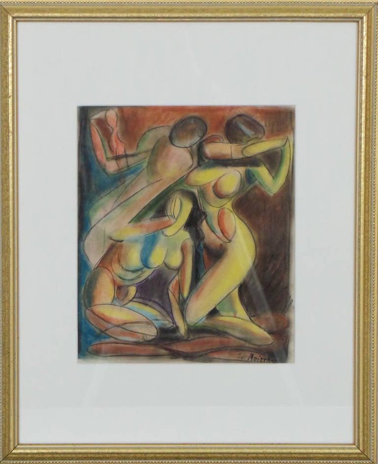 "Untitled" Three Nudes Painting by Joseph Meierhans