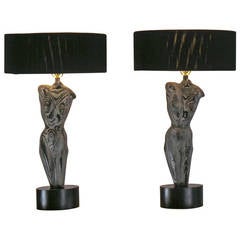 Mid-Century Modern Female Nude Lamps 1950s