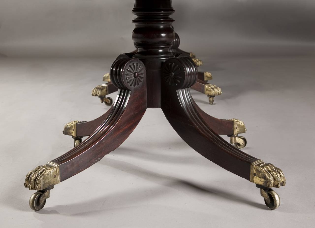 19th Century Superb George IV Three-Pillar Table For Sale