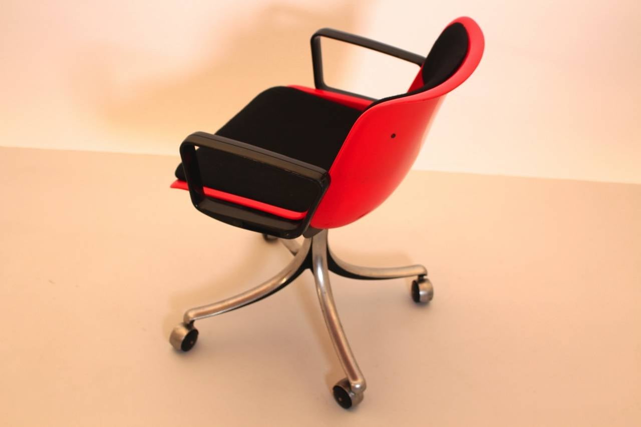 Italian Red Desk Chair by Osvaldo Borsani, Italy, 1970s