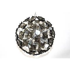 Sputnik Chandelier with Smoked Glass Pieces in the Style of Fontana Arte, 1960s 6
