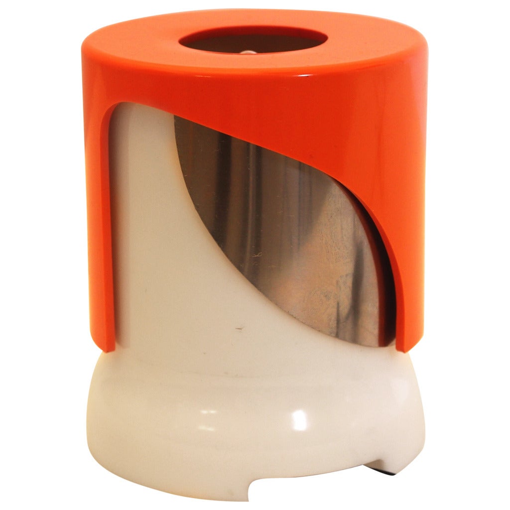 Space Age Vintage Orange White Table Lamp KD 24 Joe Colombo Italy c 1966 For Sale