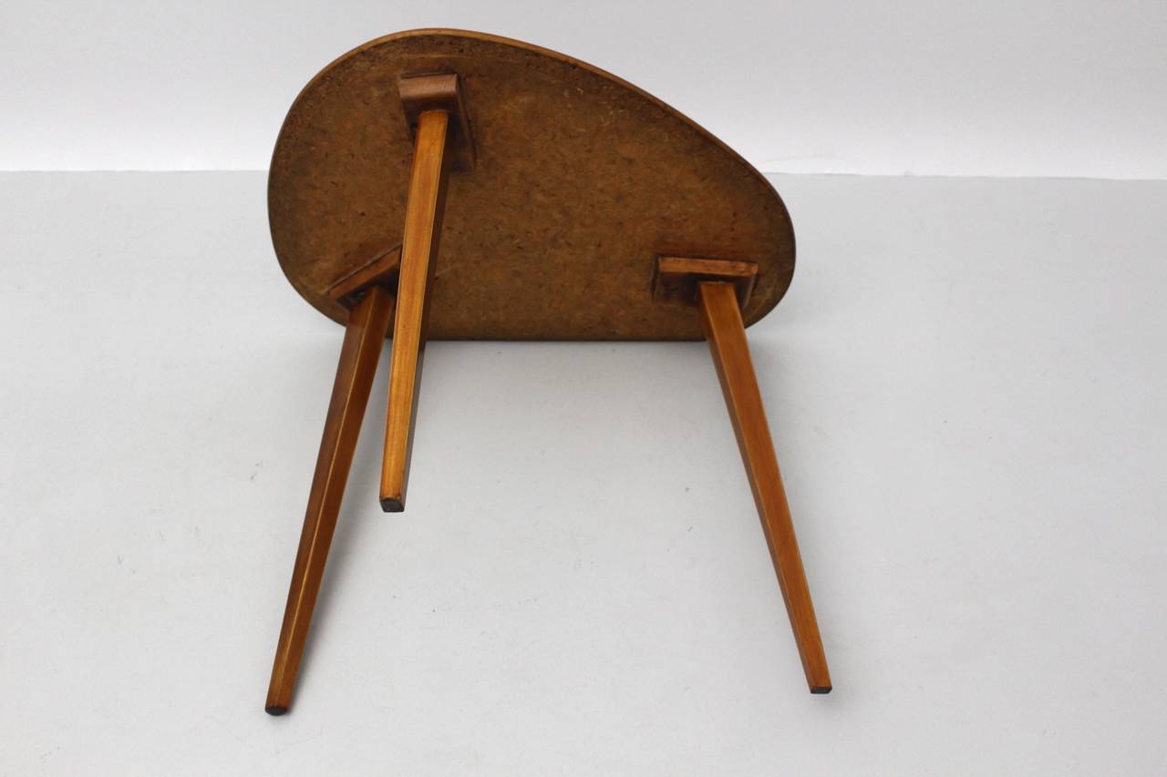 Mid-Century Modern Vintage-Sofatisch/ Couchtisch aus Holz, 1950er Jahre, Österreich (Moderne der Mitte des Jahrhunderts) im Angebot