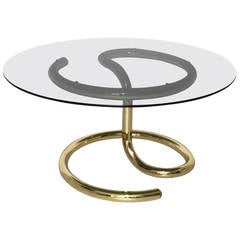 Space Age Brass Plated Coffee Table Anaconda 1970 3