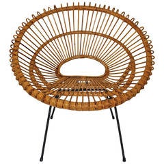 Rattan Chair Janine Abraham and Dirk Jan Rol Attributed, circa 1960