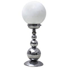 French Mid-Century Modern Chrom Table Lamp, France, circa 1950 3