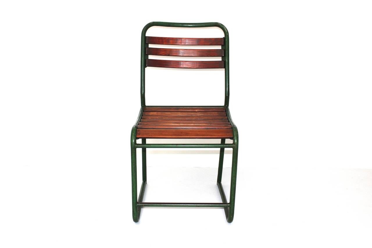 Mid Century Modern Max Fellerer Eugen Wörle Vintage Garden Chair Steel 1948 For Sale 1