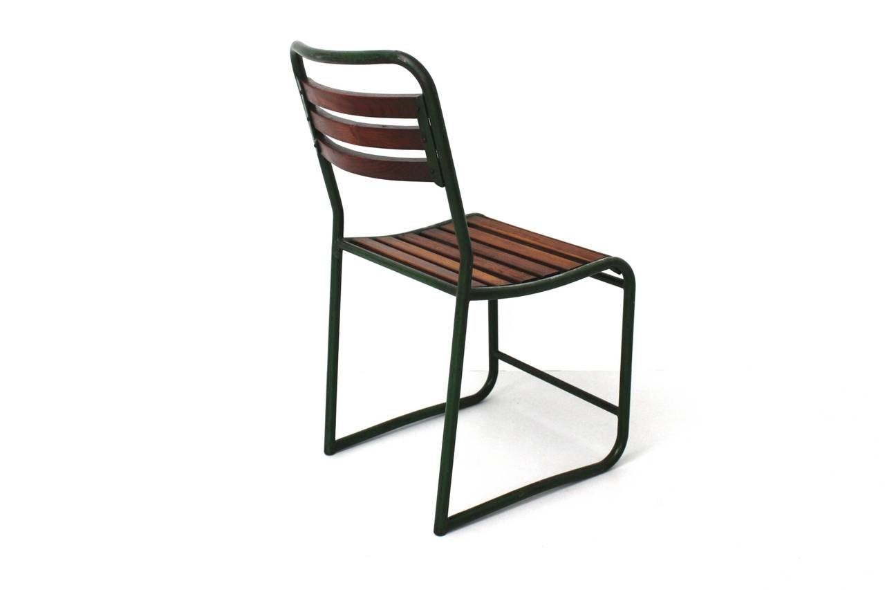 Mid Century Modern Max Fellerer Eugen Wörle Vintage Garden Chair Steel 1948 In Good Condition For Sale In Vienna, AT