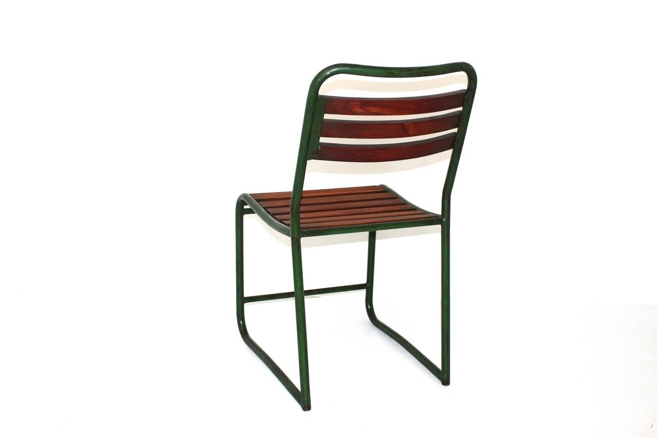 Mid-20th Century Mid Century Modern Max Fellerer Eugen Wörle Vintage Garden Chair Steel 1948 For Sale
