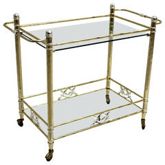 Hollywood Regency Extraordinary Bar Cart in the style of Maison Bagues France
