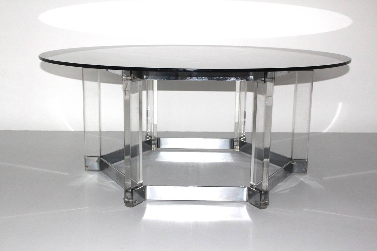Mid-Century Modern Lucite Vintage Coffee Table Sofa Table Style of Alessandro Albrizzi Italy c 1968 For Sale
