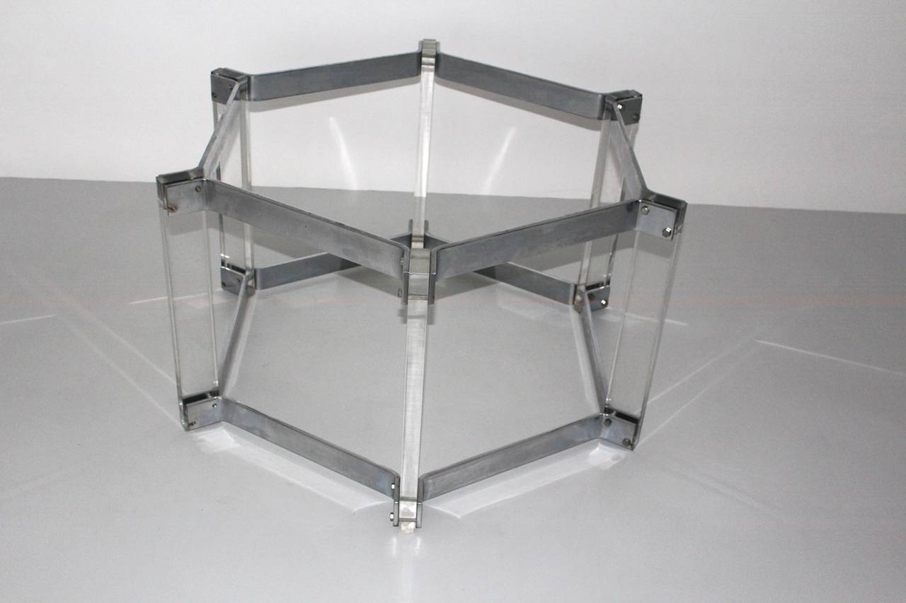 Lucite Vintage Coffee Table Sofa Table Style of Alessandro Albrizzi Italy c 1968 For Sale 1