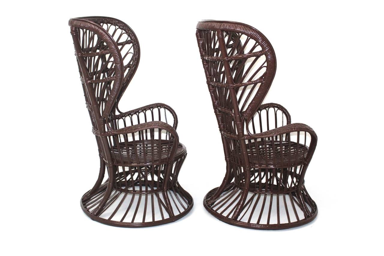 Mid-Century Modern  Wicker Chairs designed by Lio Carminati, Italy, circa 1948