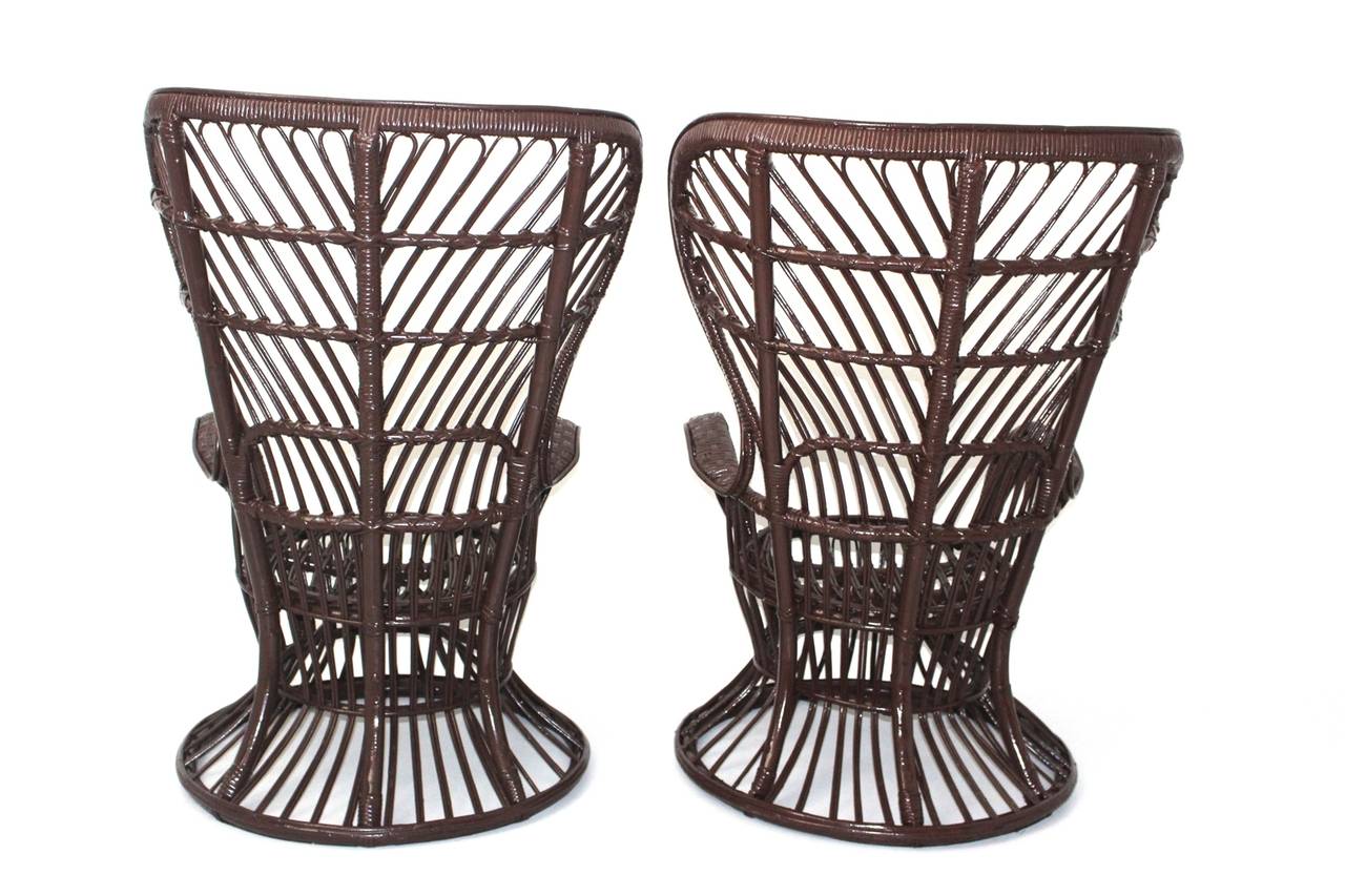 Italian  Wicker Chairs designed by Lio Carminati, Italy, circa 1948