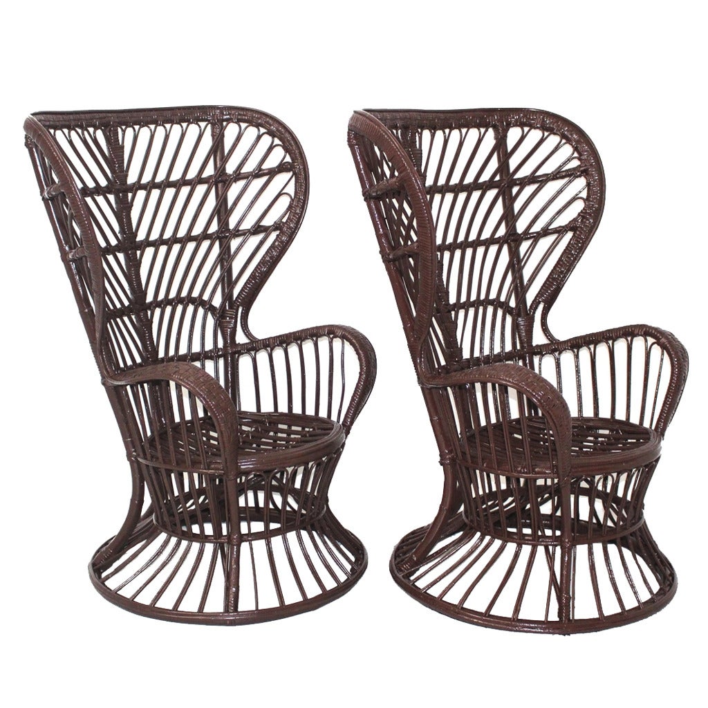  Wicker Chairs designed by Lio Carminati, Italy, circa 1948