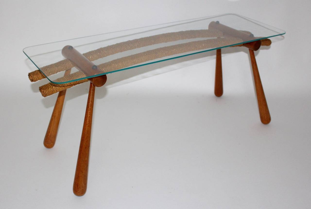 Mid-20th Century Mid-Century Modern Organic Maple Side Table Sofa Table by Max Kment Vienna 1955 For Sale