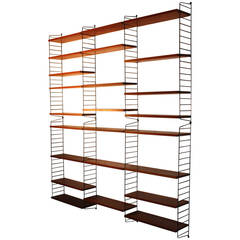 Retro String Shelf Ladder Shelf by Nisse Strinning, circa 1952 Sweden