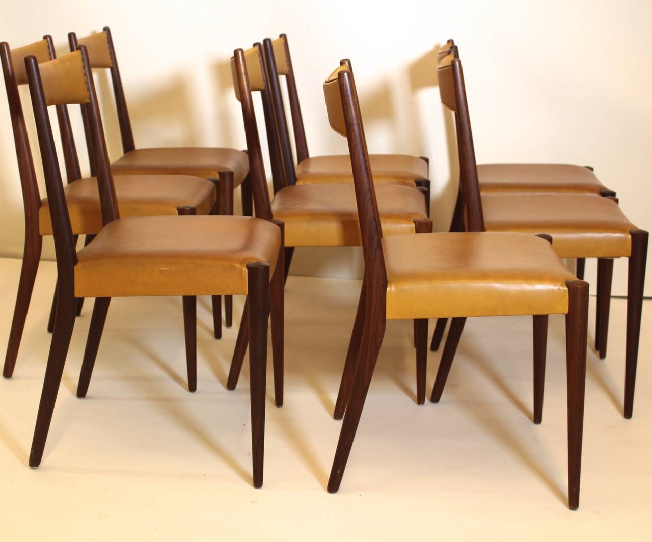 Mid-Century Modern Brown Beech Dining Chairs by Anna-Lülja Praun, Austria, 1953 In Good Condition In Vienna, AT