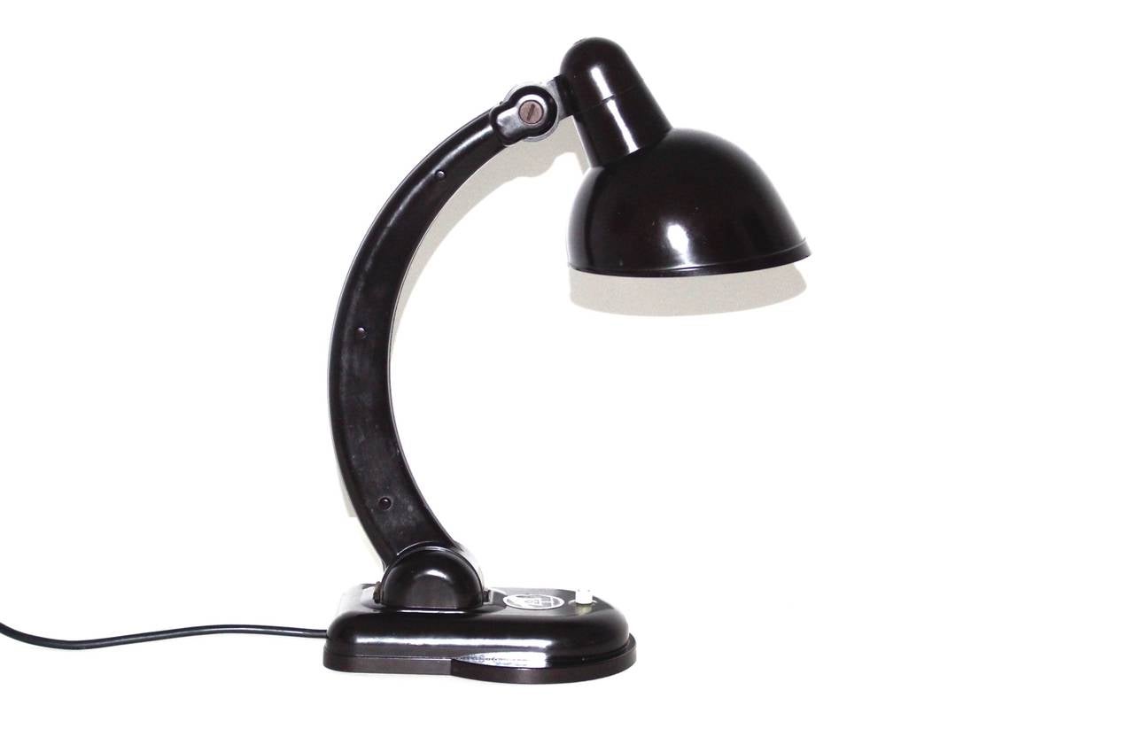 20th Century Art Deco Era Bauhaus Christian Dell Bakelite Table Lamp Germany circa 1930 For Sale